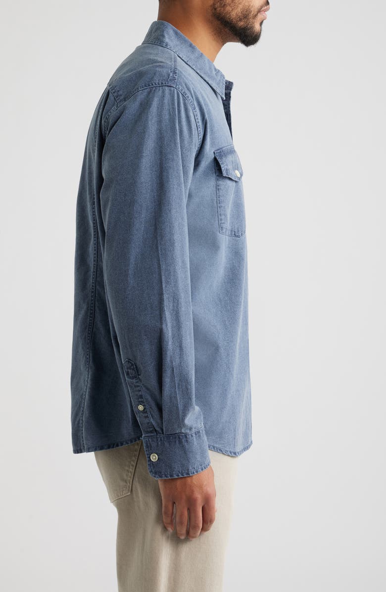 Corridor Pigment Dye Canvas Button-Up Shirt, Alternate, color, Navy