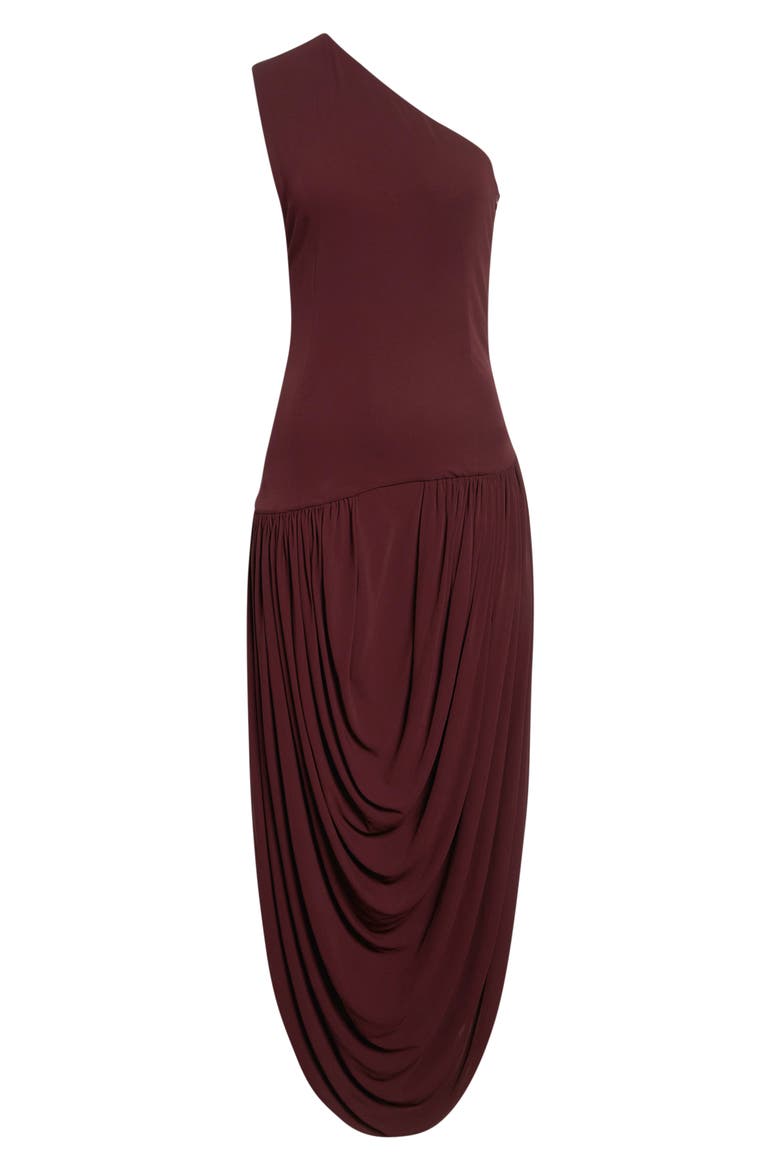 Mila One-Shoulder Jersey Dress, Alternate, color, MERLOT