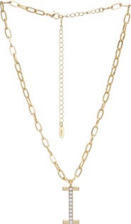 Ettika Imitation Pearl Initial Pendant Necklace