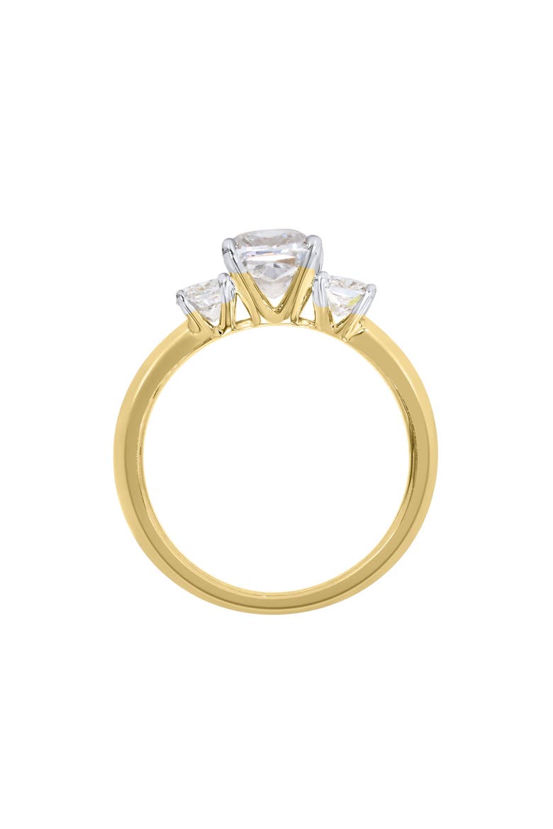 Kahini 14K Gold Cushion Lab Grown Diamond Three Stone Engagement Ring - 2.15 Cts, Alternate, color, 14K Yellow Gold