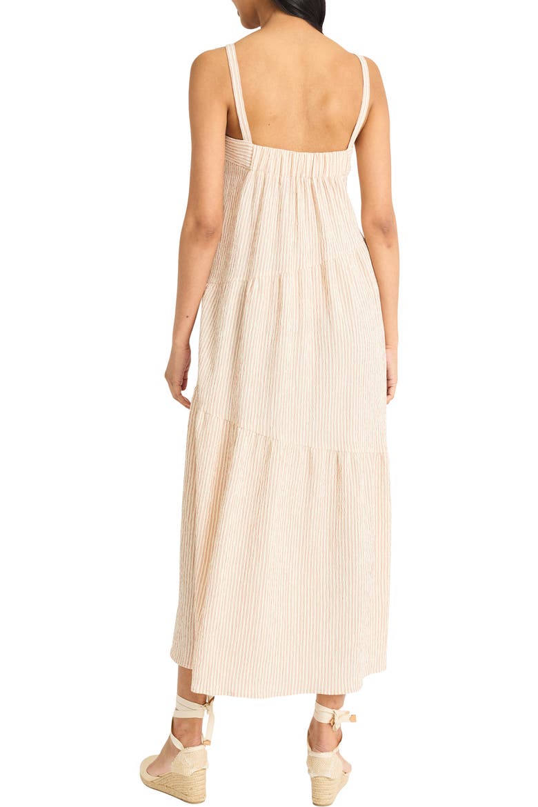 Stripe Tiered Maxi Dress, Alternate, color, IVORY/ RED