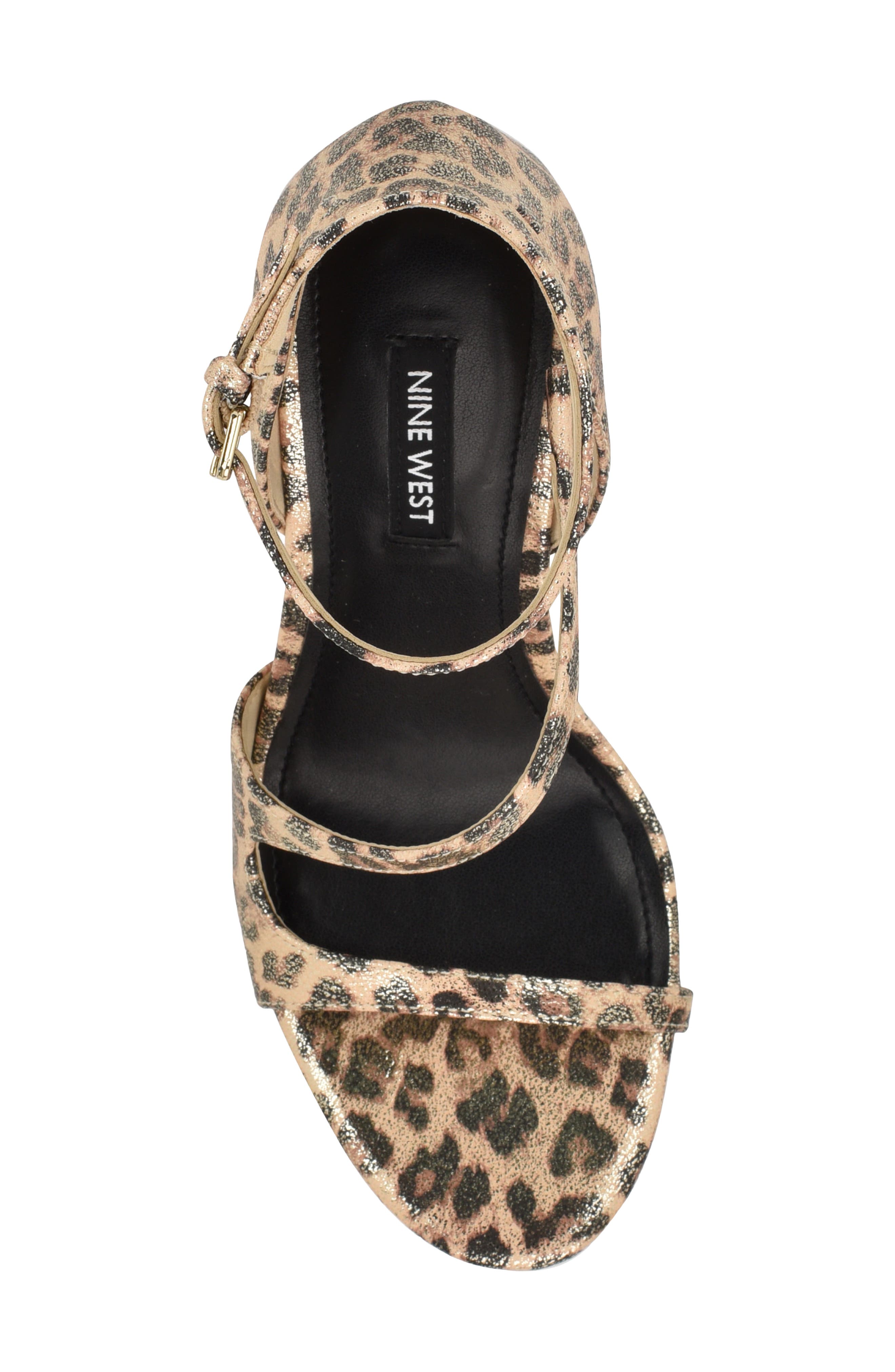 Nine West Shimmy Ankle Strap Sandal, Alternate, color, Gold