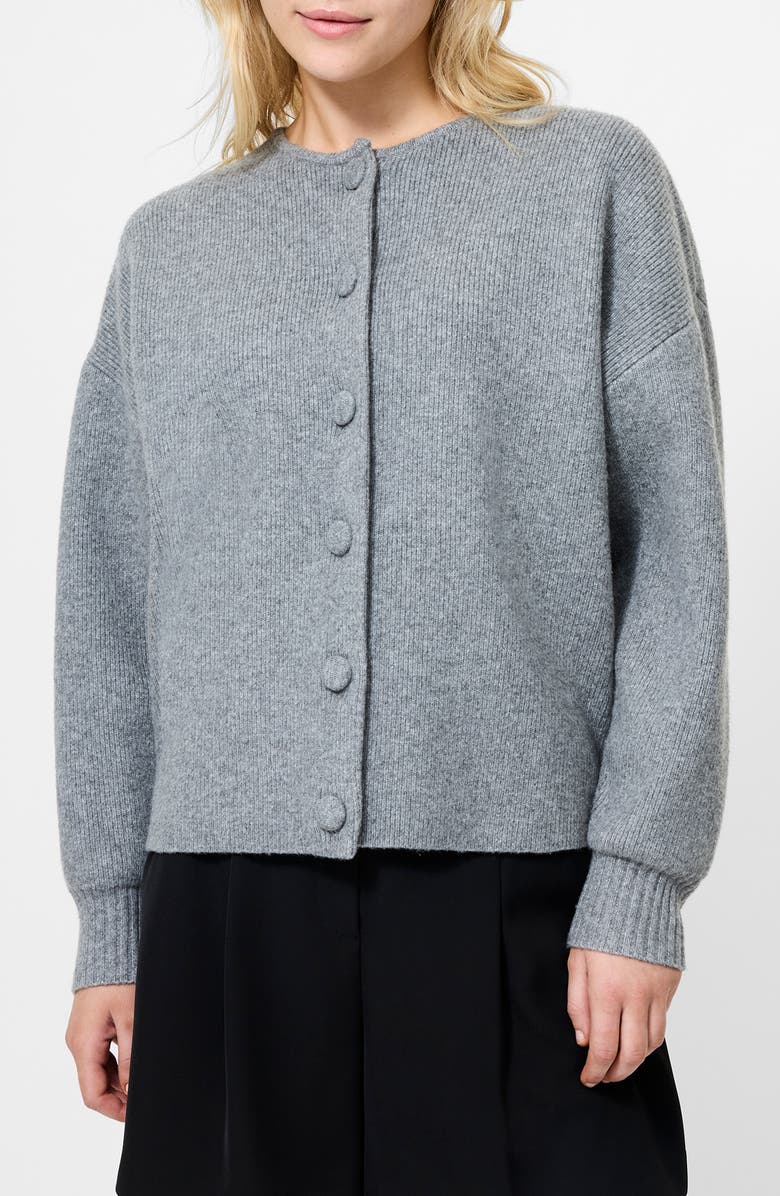French Connection Riddley Drop Shoulder Cardigan, Main, color, Grey Melange