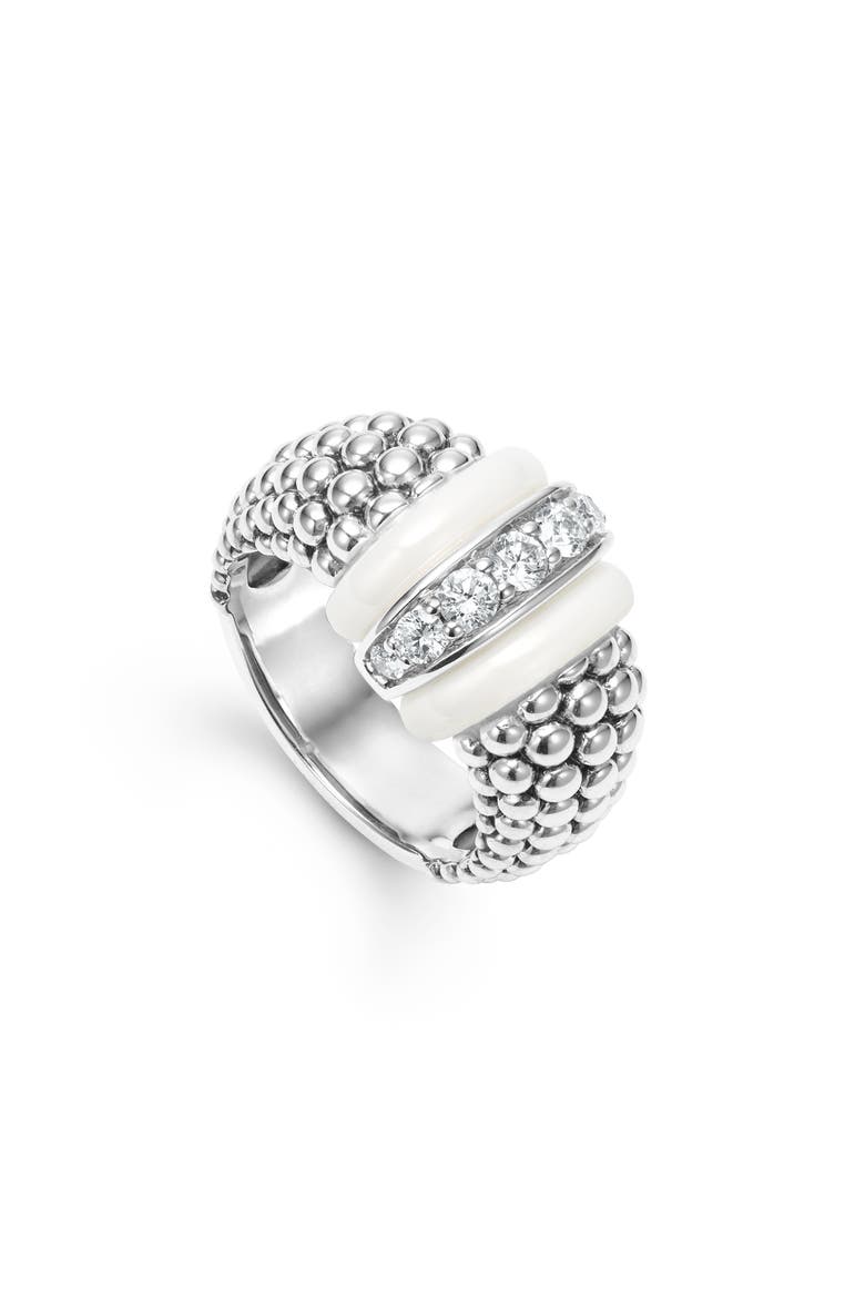 White Caviar Diamond Link Ring video