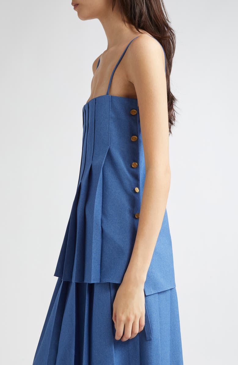 EENK Pleated Sleeveless Top, Alternate, color, Blue Polyester