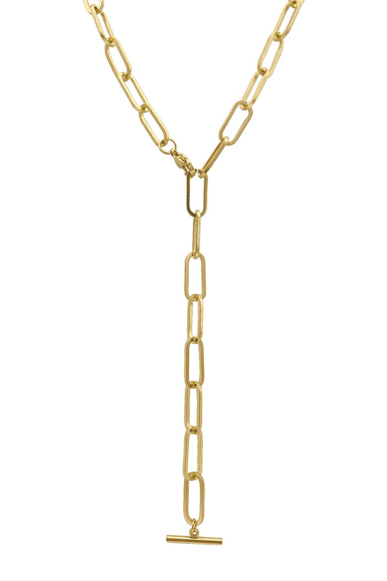 Water Resistant Paperclip Chain Y-Drop Necklace, Main, color, YELLOW