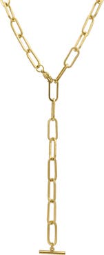 Adornia Water Resistant Paperclip Chain Y-Drop Necklace