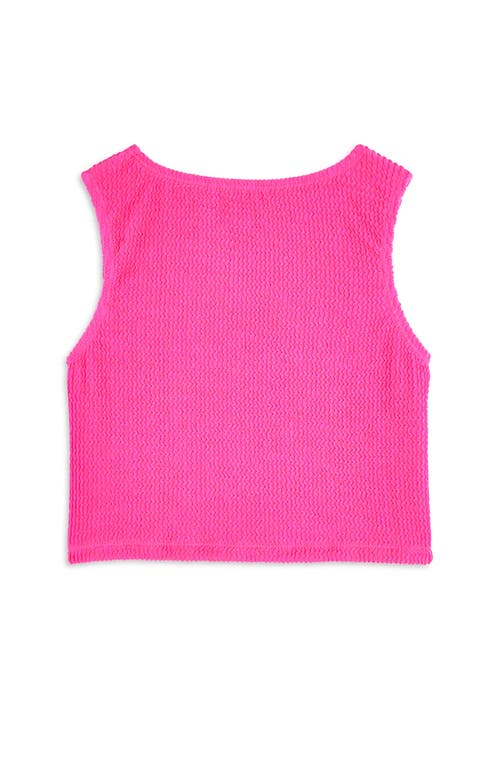 Limeapple Crinkle Cropped Tank Top In Pink