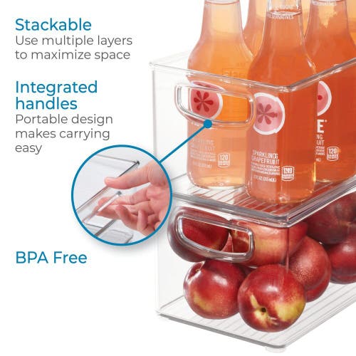 Linus Plastic Stackable Pantry Bin In Transparent