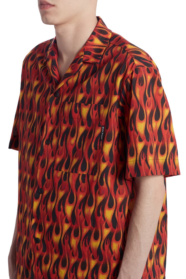 Burning Bowling Shirt, Alternate, color, BLACK MULTICOLOR