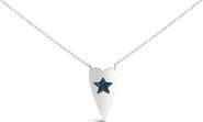 Haus of Brilliance .925 Sterling Silver Blue Diamond Heart with Star Pendant Necklace