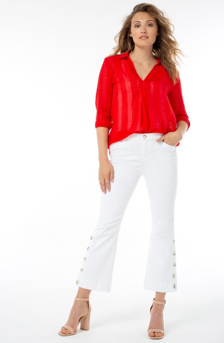 Liverpool High Waist Button Hem Kick Flare Jeans, Alternate, color,