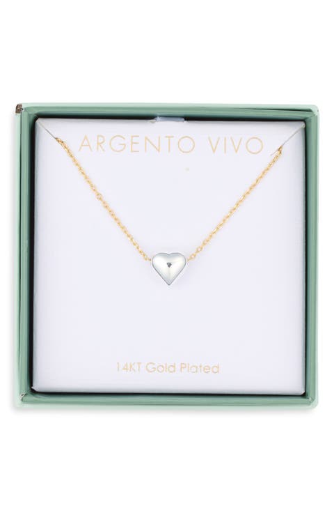 Puffy Heart Pendant Necklace