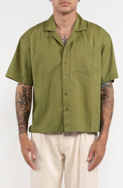 Short Sleeve Cotton Button-Up Shirt