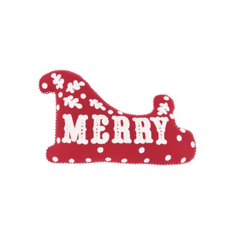 Merry Shaped Throw Pillow, 14" x 20"