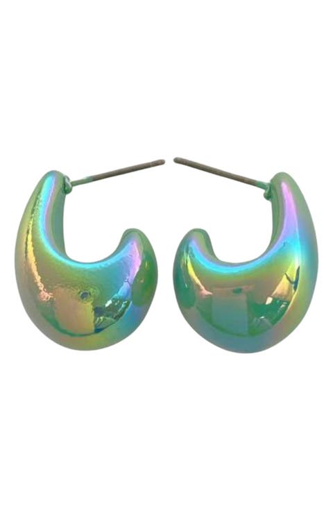 Mini Teardrop Hoop Earrings