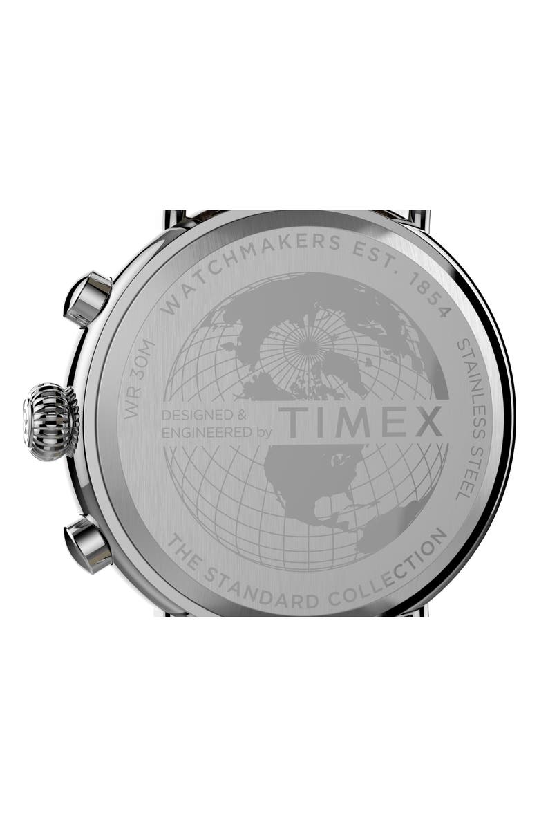 Timex<sup>®</sup> Waterbury Standard Chronograph Leather Strap Watch, 41mm, Alternate, color,