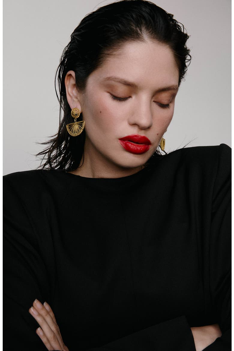 Turquoise Mountain Anahita Earrings, Alternate, color, Gold