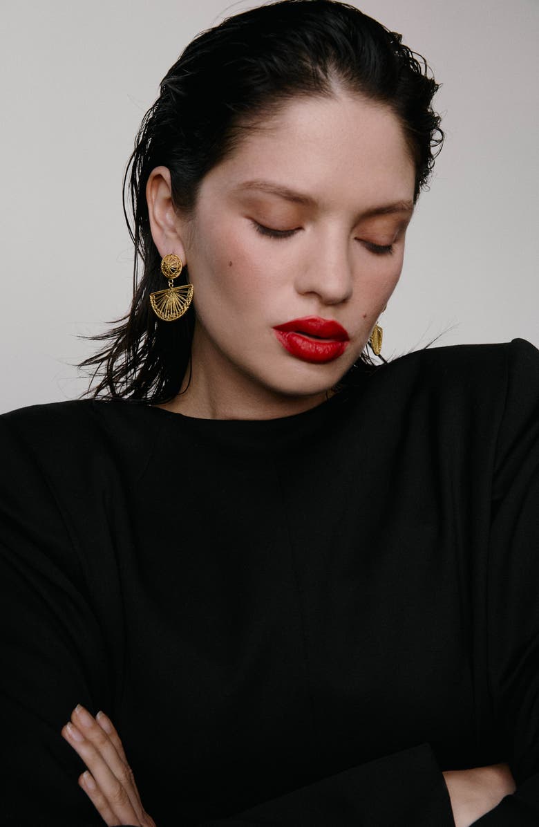 Freya Rose Turquoise Mountain Anahita Earrings, Alternate, color, Gold