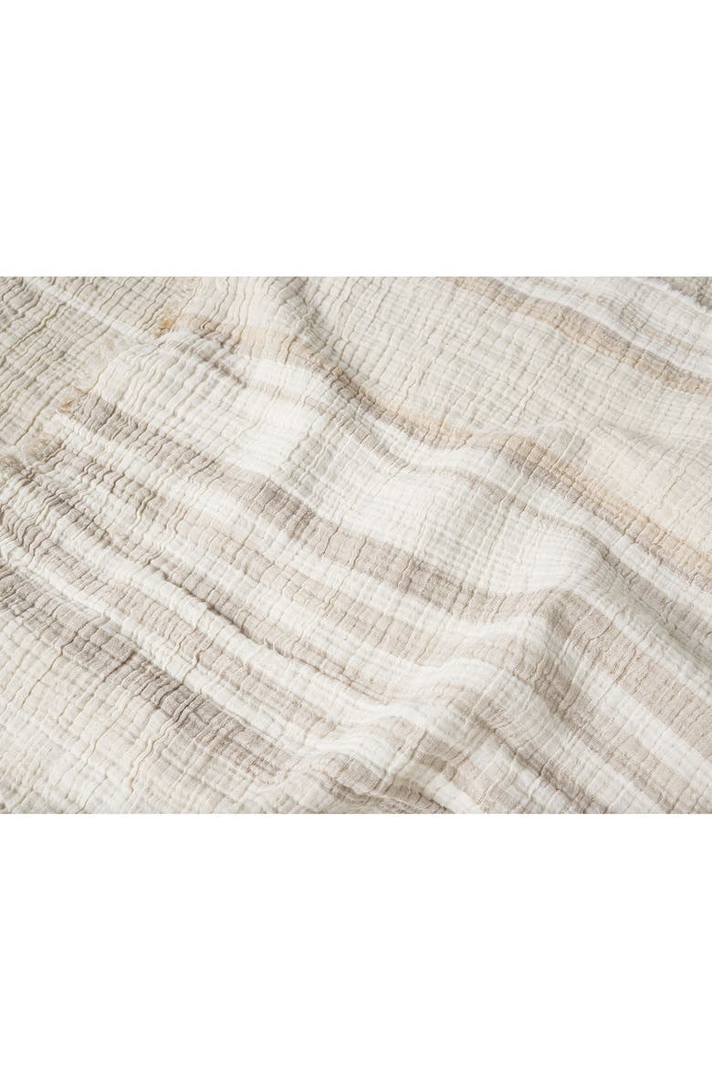 Coyuchi Topanga Organic Cotton Matelassé Throw Blanket, Alternate, color, Terra Stripe