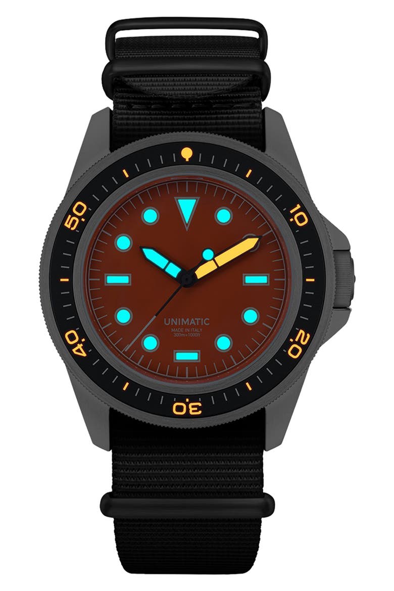 ProDiver Modello Uno U1-PD3-OR Automatic NATO Strap Watch, 41.5mm, Alternate, color, ORANGE