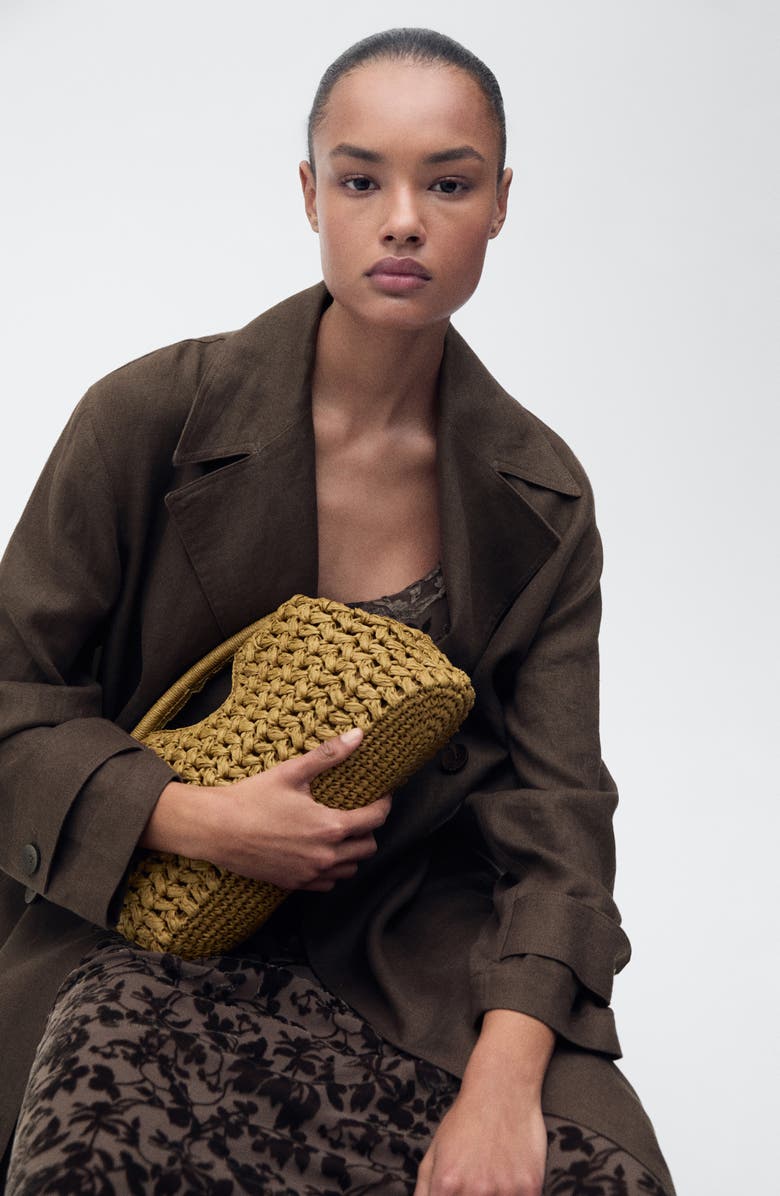 MANGO Linen Trench Coat, Alternate, color,