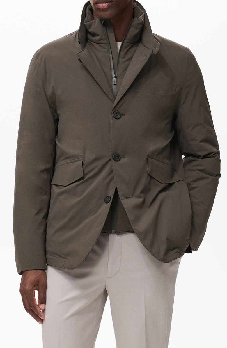 MANGO Packable Waterproof Thermolite<sup>®</sup> Bib Jacket, Main, color, Medium Brown