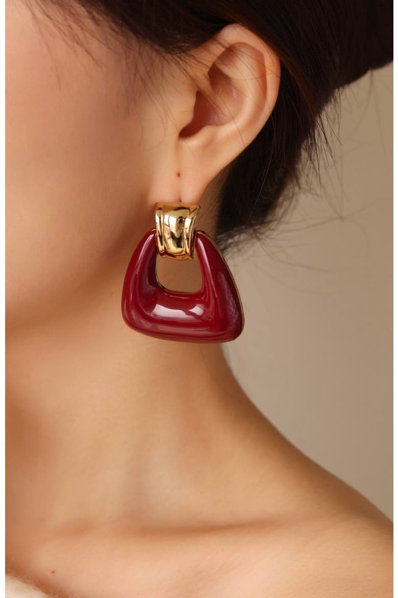 Ostuni Earrings, Alternate, color, Red & Gold