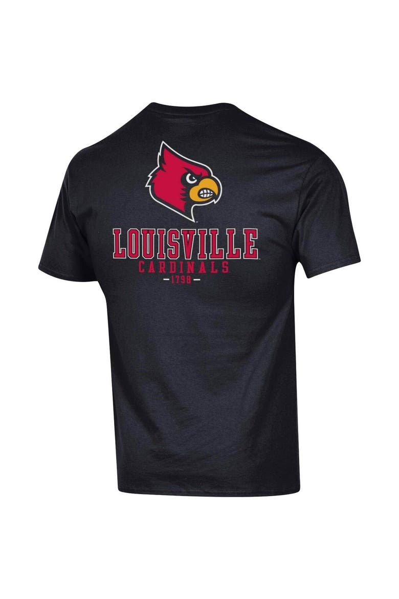 Men's Champion Black Louisville Cardinals Stack 2-Hit T-Shirt, Alternate, color, Black