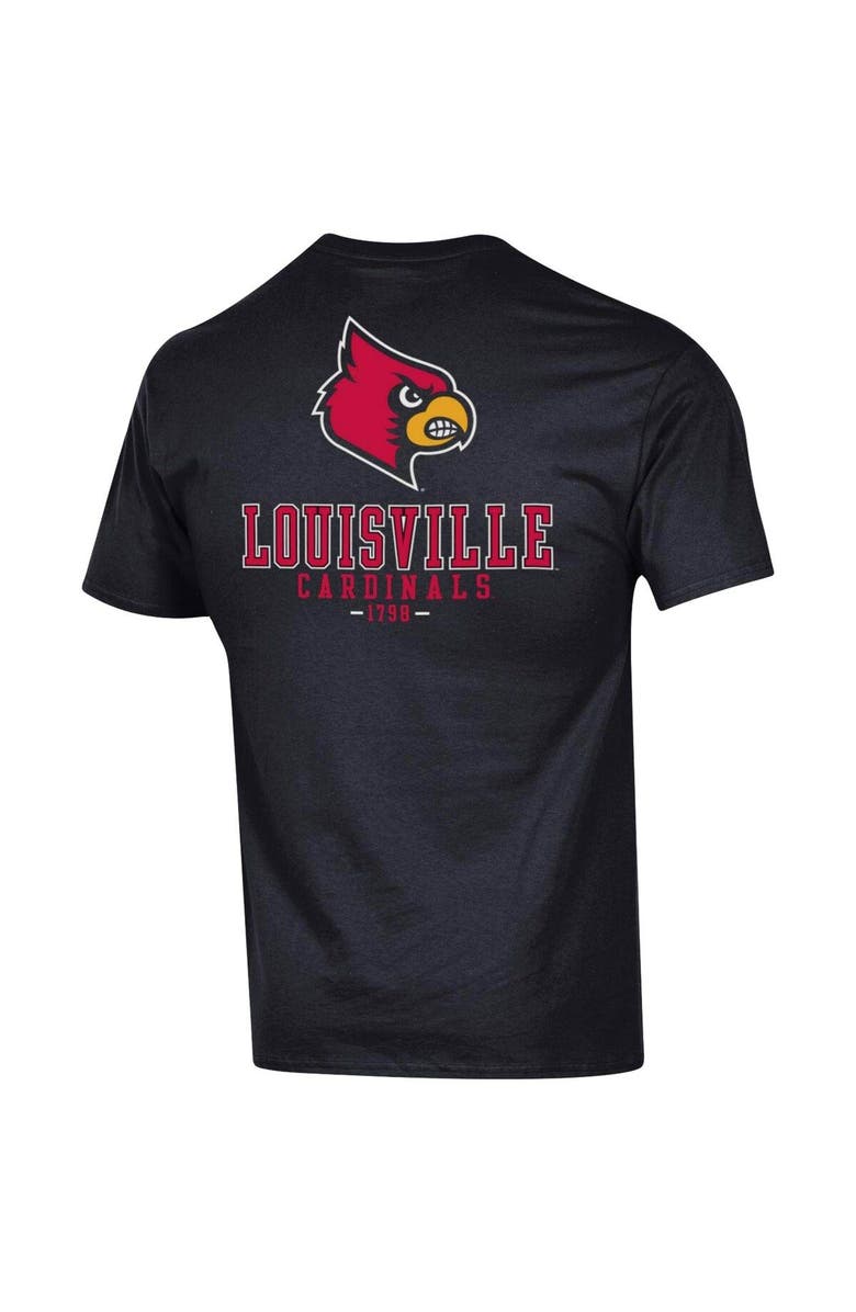 Champion Men's Champion Black Louisville Cardinals Stack 2-Hit T-Shirt, Alternate, color, 