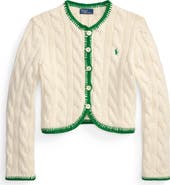 Polo Ralph Lauren Whipstitch Trim Cable Stitch Cardigan