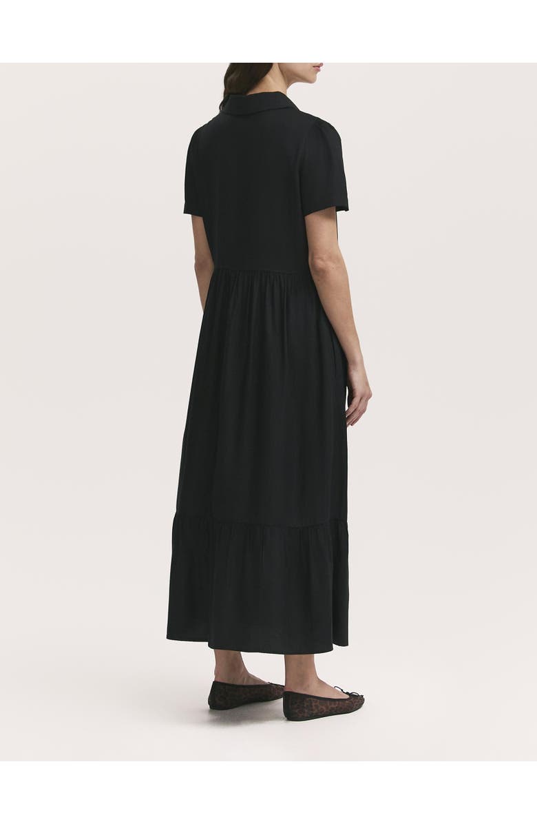 Finery London Orion Zip Front Midi Shirt Dress, Alternate, color, Black