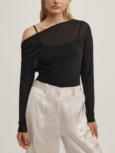 Layered Mesh Long-sleeve Top