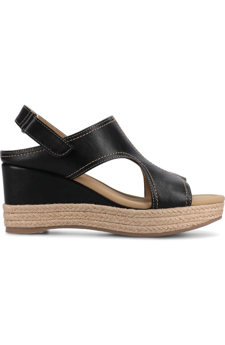 Journee Collection Rayleigh Wedge Sandal, Alternate, color, Black