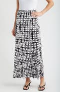 Loveappella Print Roll Top Maxi Skirt
