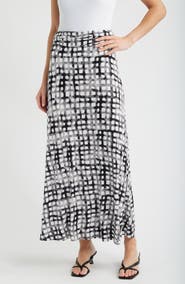 Loveappella Print Roll Top Maxi Skirt