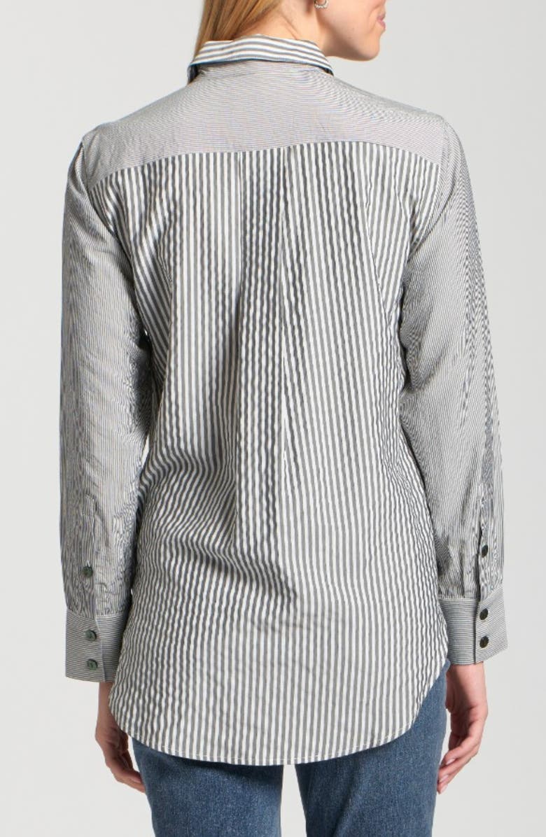 APNY Mixed Stripe Button-Up Shirt, Alternate, color, Grey/ White