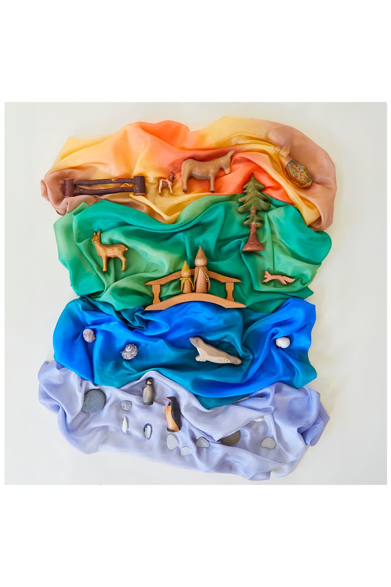 Set of 4 Earth Playsilks, Alternate, color, EARTH