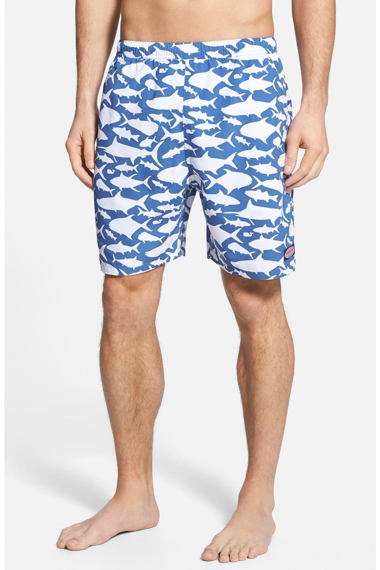 'School of Fish' Swim Trunks, Main, color, FLAG BLUE