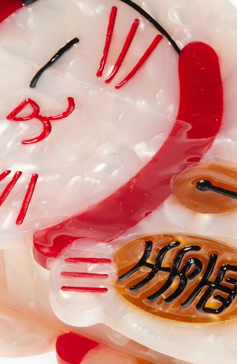 Solar Eclipse Lucky Cat Claw Clip, Alternate, color, Classic