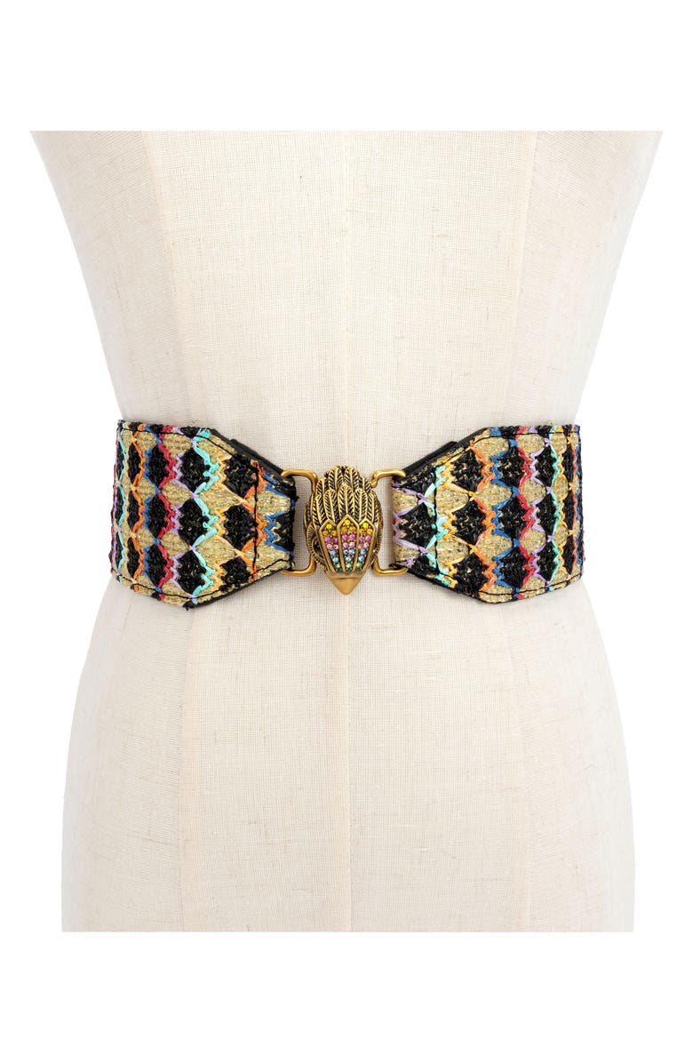 Kurt Geiger London Rainbow Raffia Stretch Belt, Alternate, color,