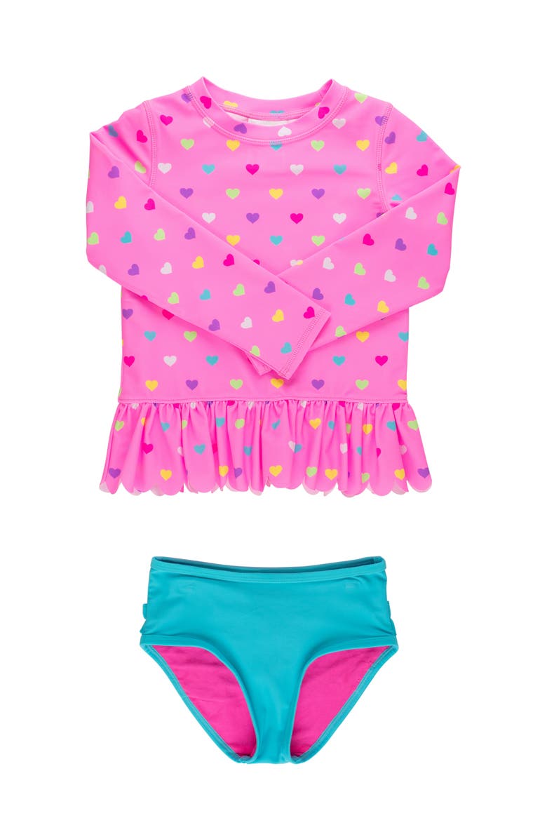 RuffleButts Kids' Two-Piece Swimsuit, Main, color, Pink