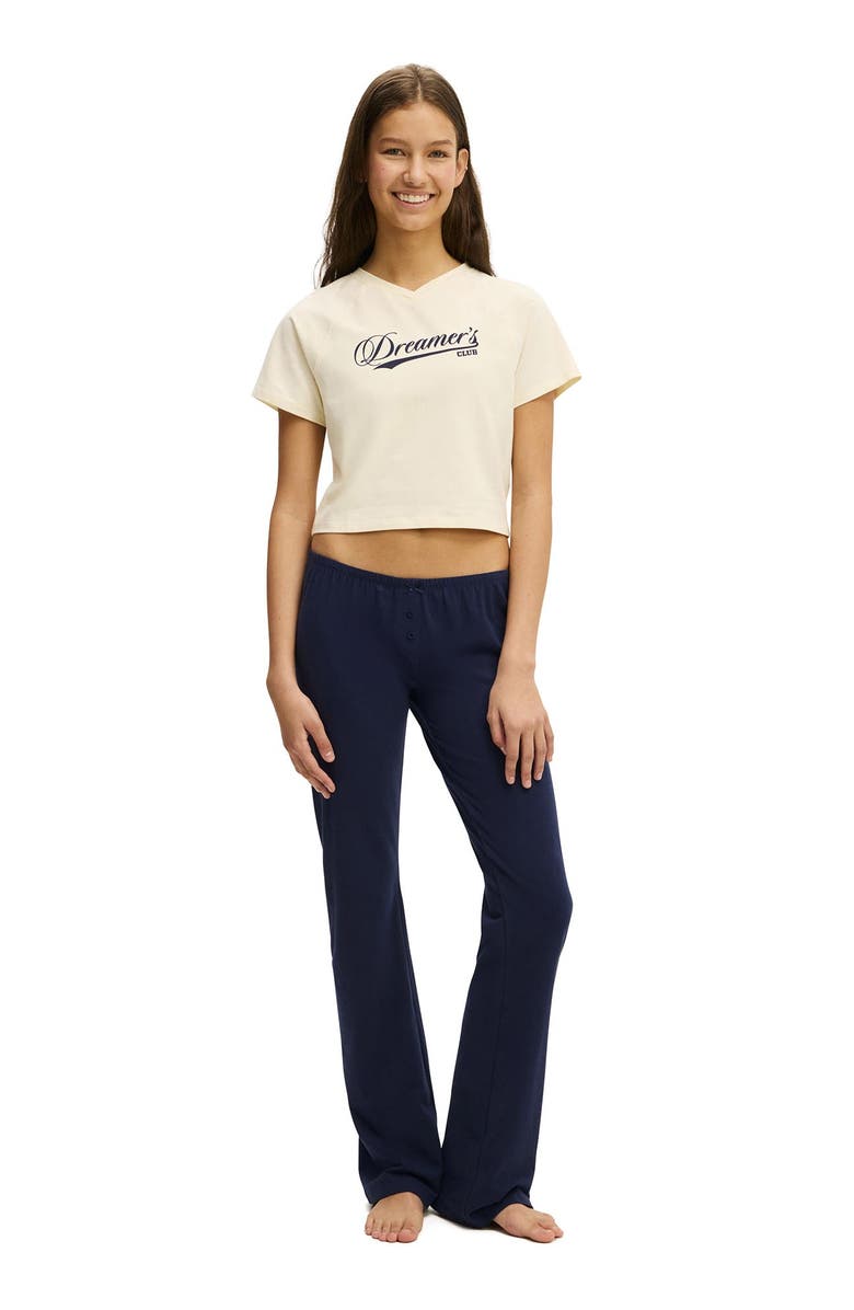 COTTON ON BODY Women's Dreamy Soft V Neck Baby Tee, Alternate, color, Coconut Milk Dreamers