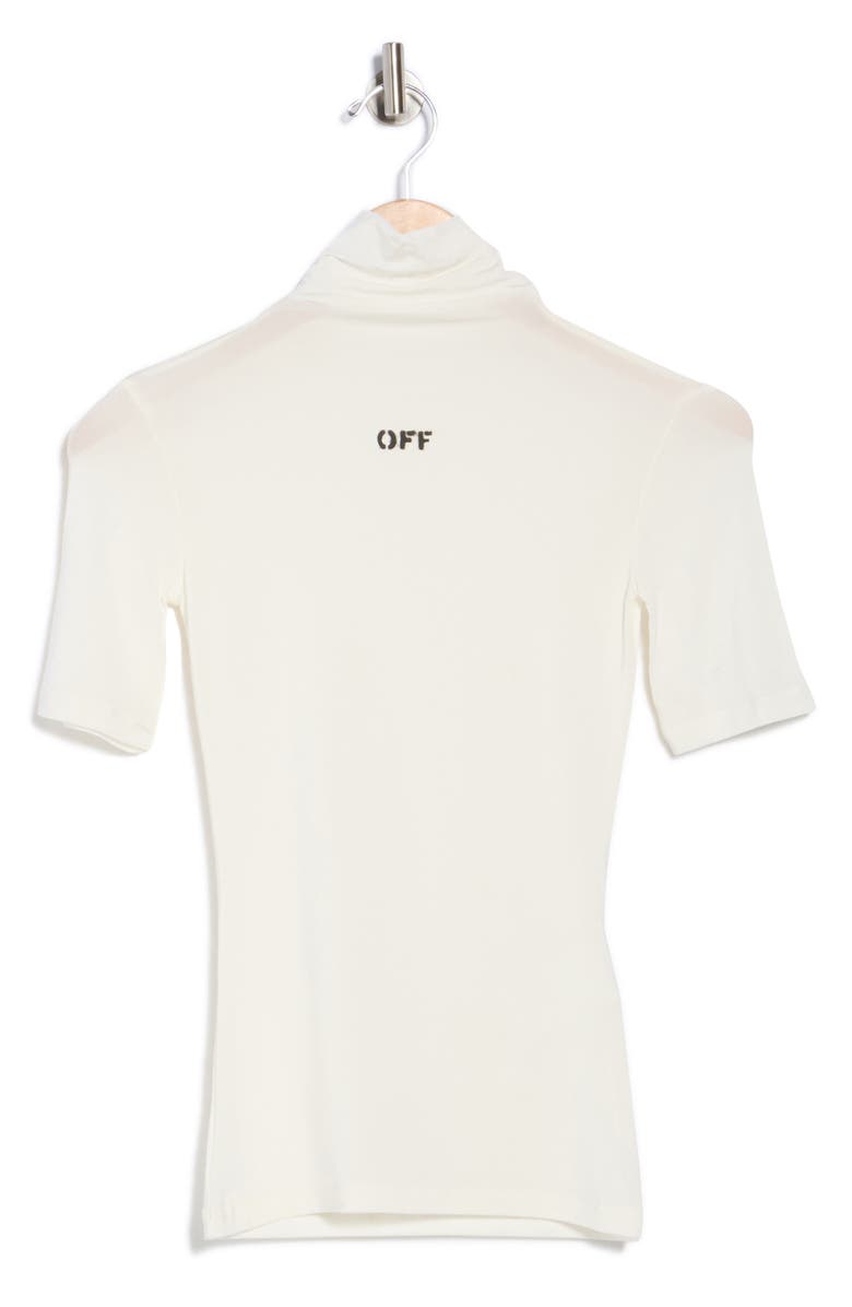 Off-White Stamp Logo Second Skin Short Sleeve Turtleneck Sweater, Alternate, color,