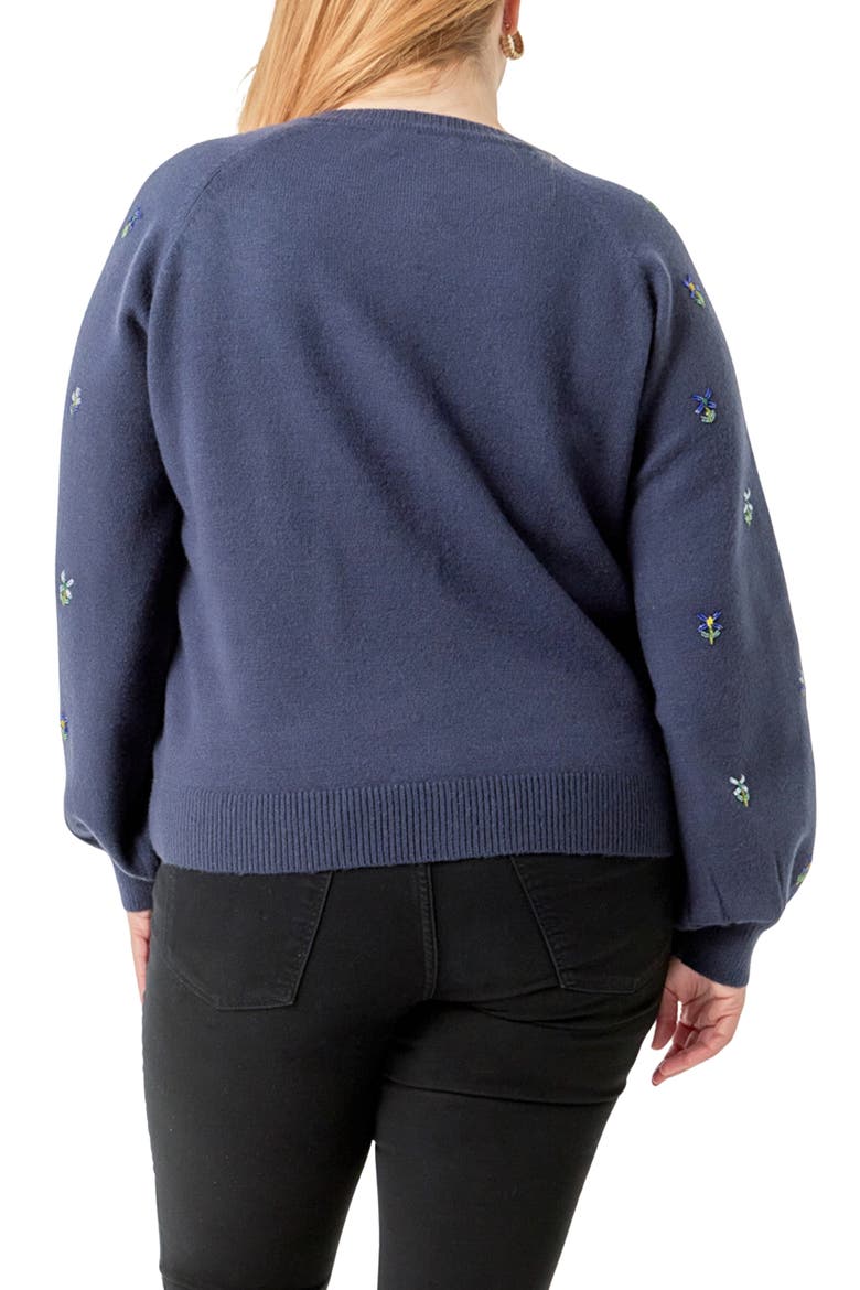 Beaded Floral Cardigan, Alternate, color, NAVY