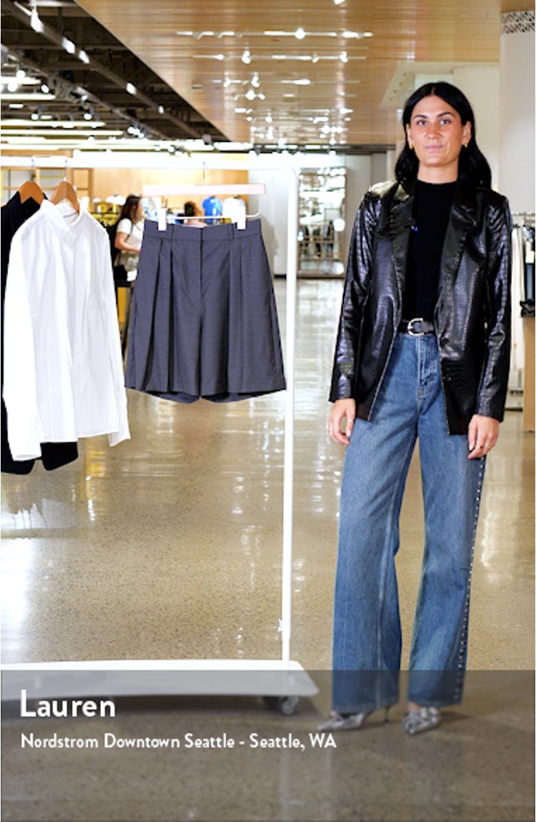 Tailored Virgin Wool Wide Leg Shorts, sales video thumbnail