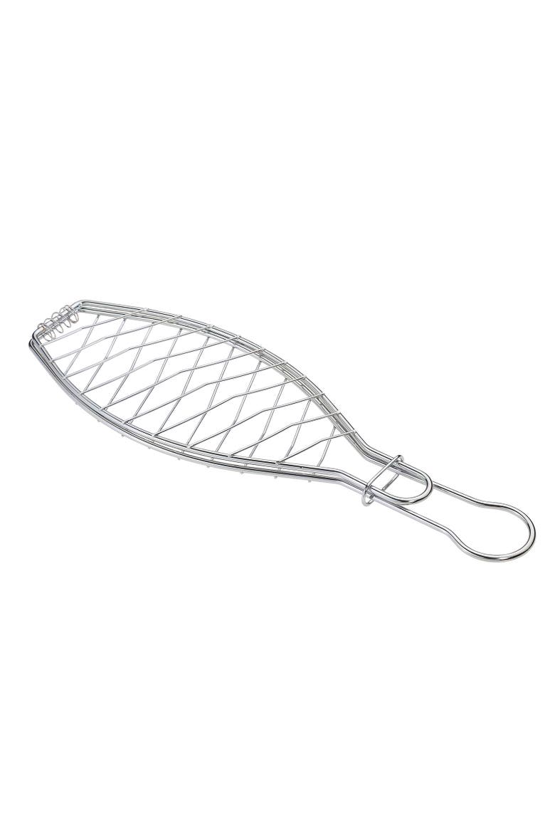 BBQ Grill Fish Basket, Large, Main, color, Silver