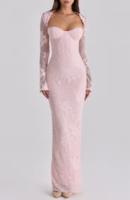 HOUSE OF CB Lucienne Lace Corset Strapless Gown & Bolero