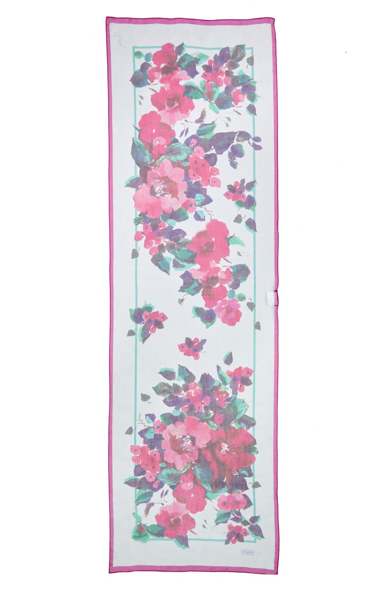 St. John Collection Blossom Print Silk Georgette Scarf, Alternate, color,