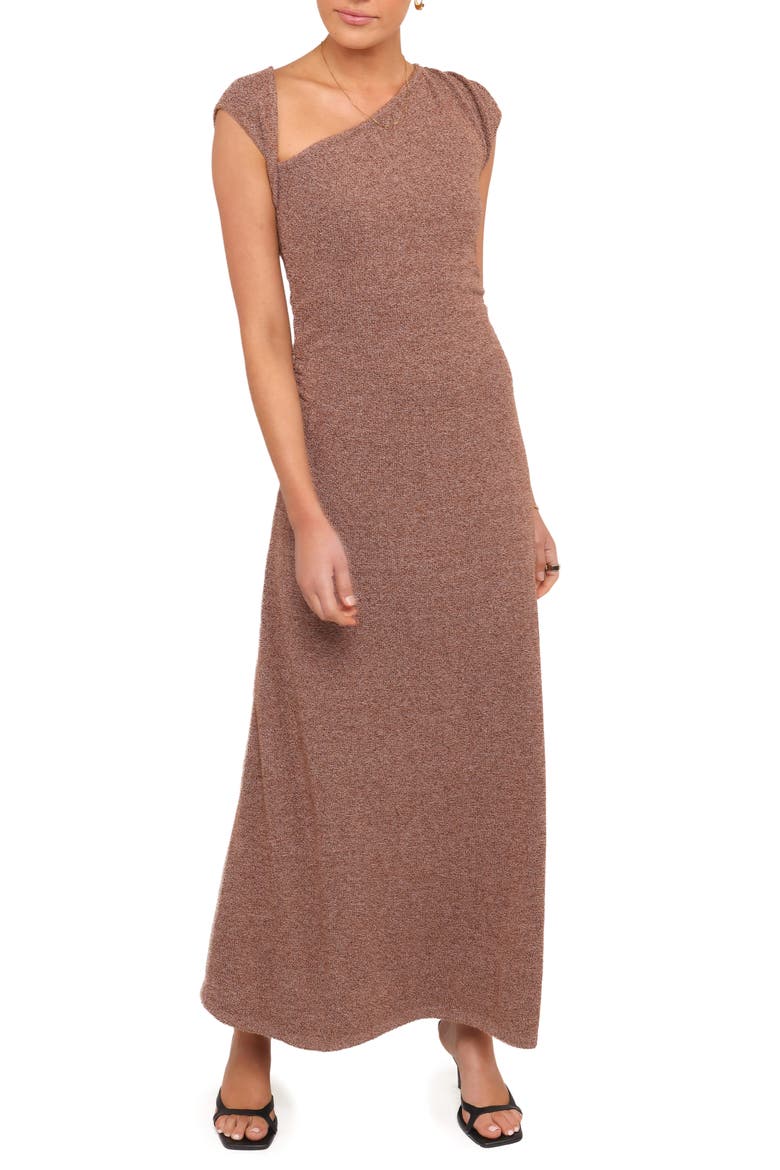 Talisa Asymmetric A-Line Dress, Main, color, BROWN MARLE